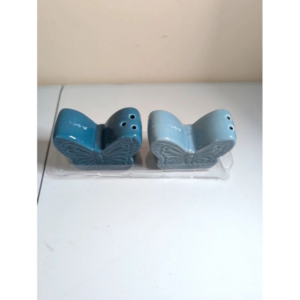 Dolly Parton Brand Blue Butterfly Salt & Pepper Shakers